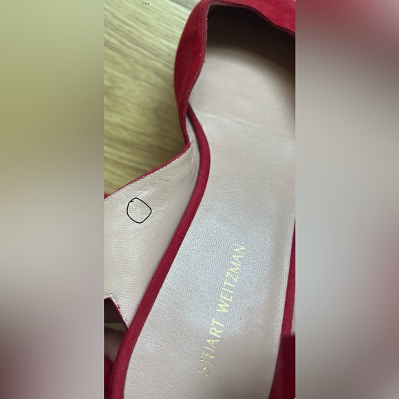 Stuart Weitzman Supersonic Red Suede Flats Size 8 - Picture 8 of 8